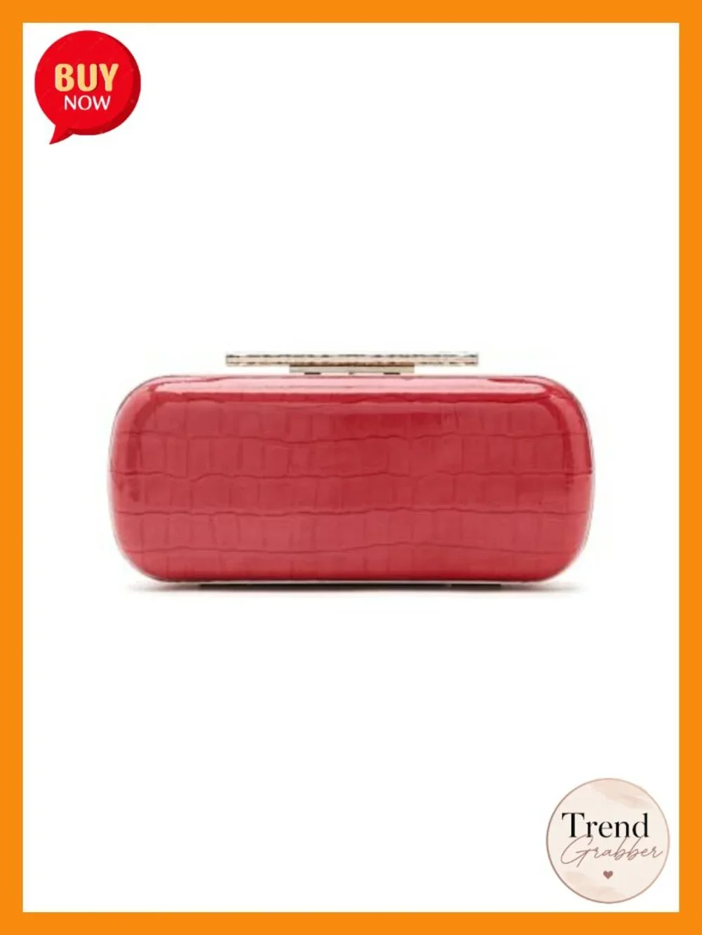 Leather Clutch with Goldtone Chain Strap